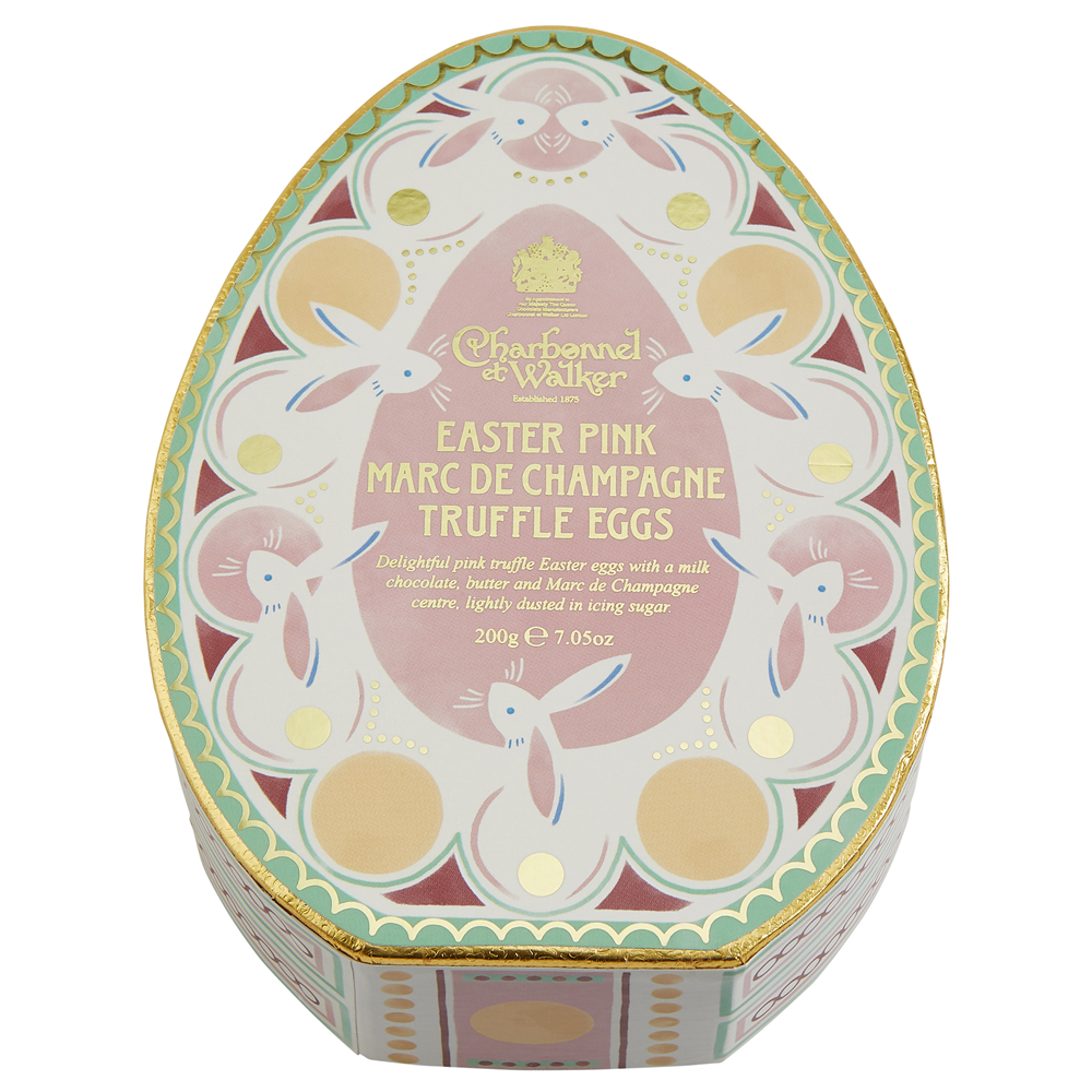 Charbonnel et Walker Pink Marc De Champagne Egg Shaped Truffles 200g